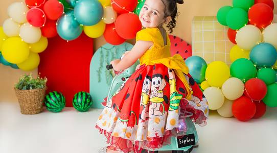 Infantil de Ensaio de 4 anos da Sophia no tema de Magali