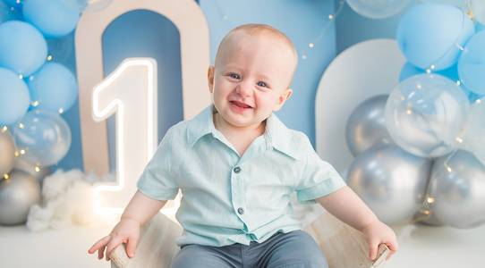 Smash the cake de Ensaio de 1 ano Lorenzo - tema clean