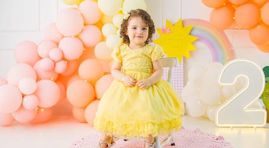 Infantil de Ensaio 2 anos Alice -  arco íris