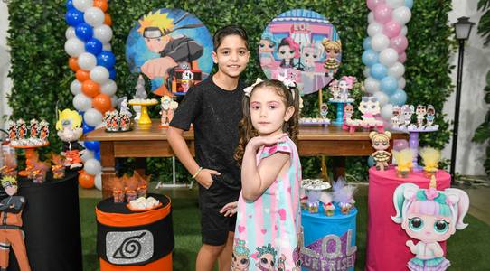 Dose Dupla de Lucas 9 anos  e Laura 5 anos | Buffet Planet Party Kids