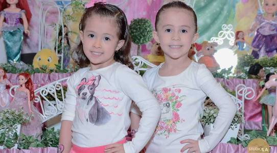 Festa Infantil de Aniversário das gêmeas Ana Beatriz e Maria Luisa - Tema Princesas e pintura de rosto