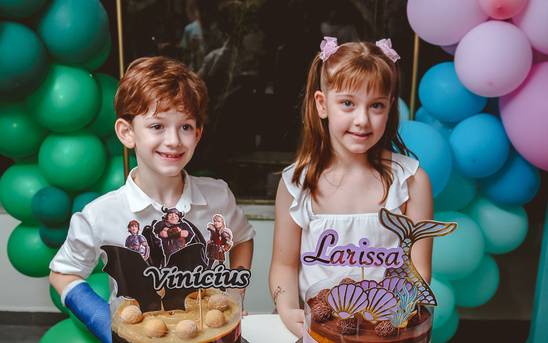 ANIVERSÁRIO INFANTIL de 7 ANOS DOS GÊMEOS LARISSA E VINÍCIUS