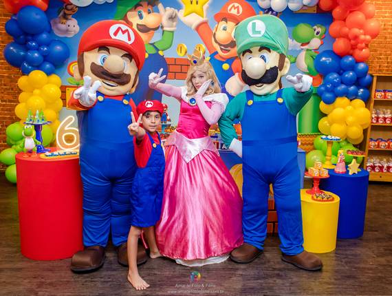 Festas Infantis - Kids Park de 6 anos do Mathias - Festa tema Mario