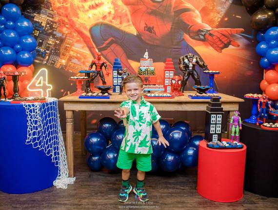 Festas Infantis - Kids Park de 4 anos do Jean - Festa tema Homem Aranha