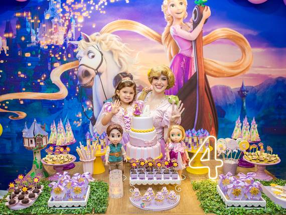 Festas Infantis - Kids Park de 4 anos da Maitê - Festa infantil tema Rapuzel / Enrolados