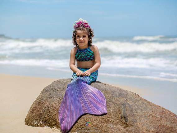 Ensaios Infantis de Ensaio de sereia na praia - Antonella