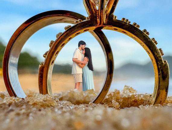 Ensaio Casal - Pré-wedding de Ensaio fotográfico de casal em Balneário Camboriú SC com pedido de casamento surpresa na Praia do Estaleirinho