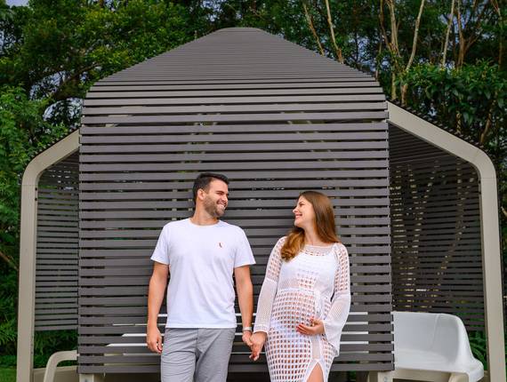 Gestante  de Ensaio Gestante em Porto Belo – Vivapark como cenário para fotos em Santa Catarina