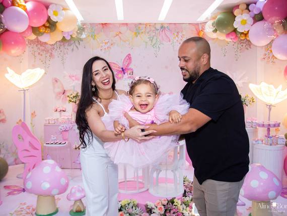 Festa Infantil de Festa 1 Ano Tema Jardim de Borboletas na Taquara RJ - Fotógrafa Festa Infantil