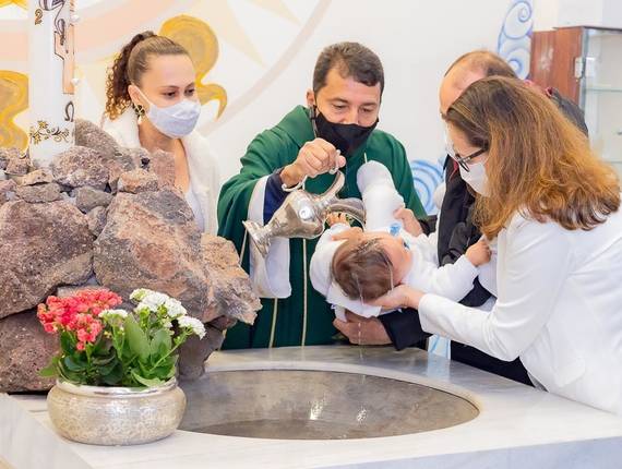 Batizado de Fotografia do Batismo do Ettore na  Paróquia Santa Rosa de Lima em Iguatemi-PR