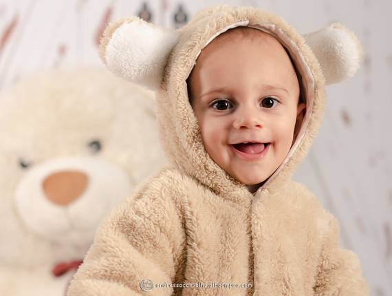 Ensaio Bebê de Lucca - 10 meses - Ensaio Inverno - Urso