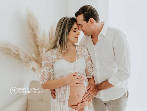 Ensaio Gestante em Estúdio de Juliana e Rogério - Ensaio Gestante