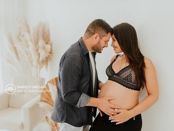 Ensaio Gestante em Estúdio de Ensaio Gestante Waléria e André - Estúdio fotográfico em Mogi das Cruzes