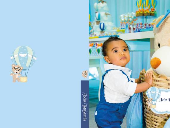 Álbum Encadernado de João Benjamin 1 aninho | Urso Baloeiro
