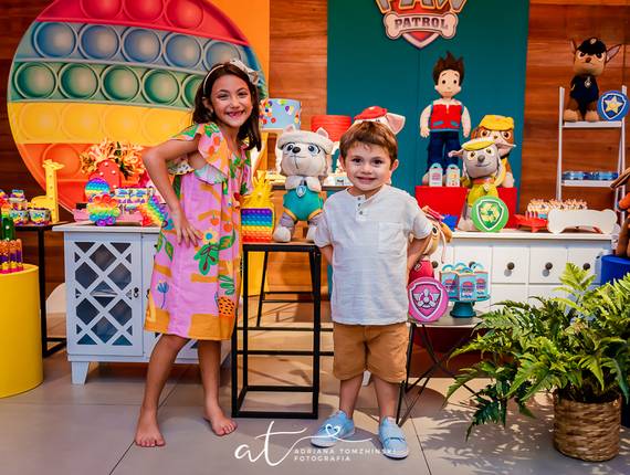 Festas Infantis de Giovanna | 7 anos e João Pedro | 3 anos {Pop-it e Patrulha Canina}