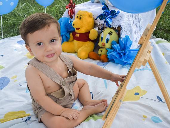 Ensaio  de Smash the cake do Arthur