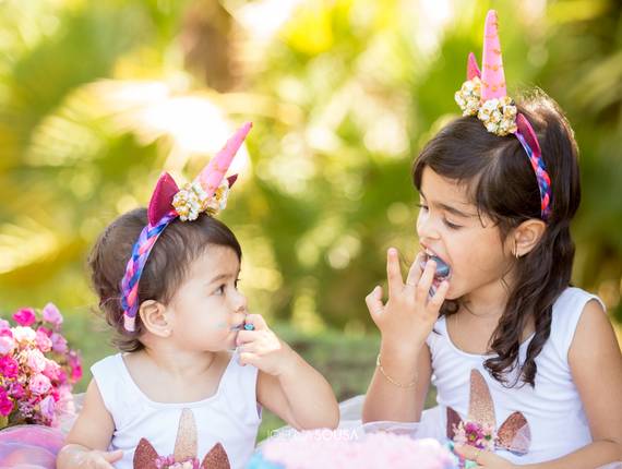 Infantil de Smash cake Alice e Melissa