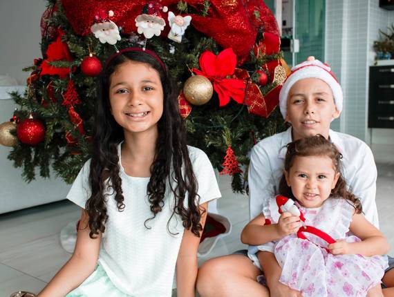 Família de Natal da Família Santos