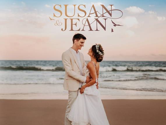 Casamento de Pé na areia e Por do Sol - Susan e Jean