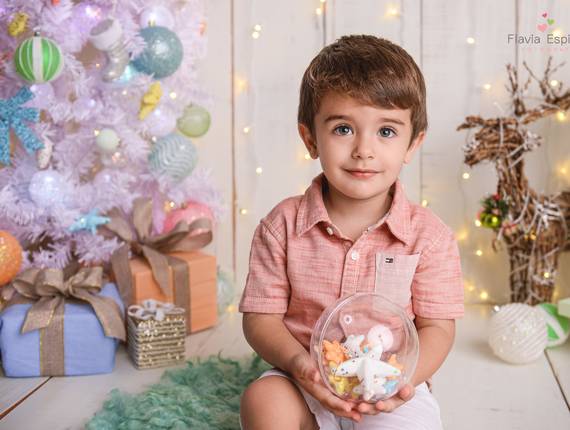Ensaio Infantil de Sessão de Natal Thomás