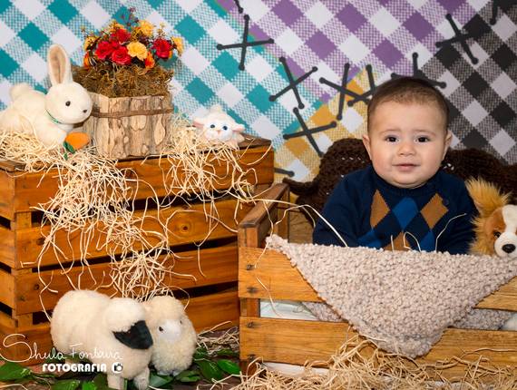 Ensaio Infantil de Pedrinho Acompanhamento 6 meses