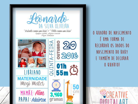 Quadro de Nascimento de Leonardo