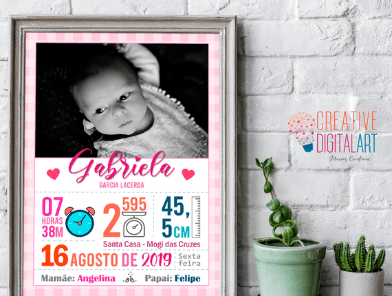 Quadro de Nascimento de Gabriela