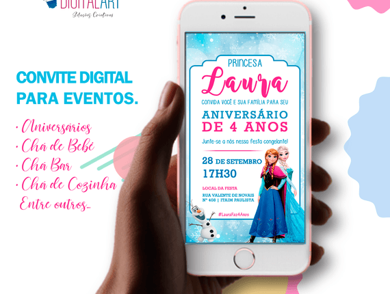 Convite Digital de Laura 4 anos