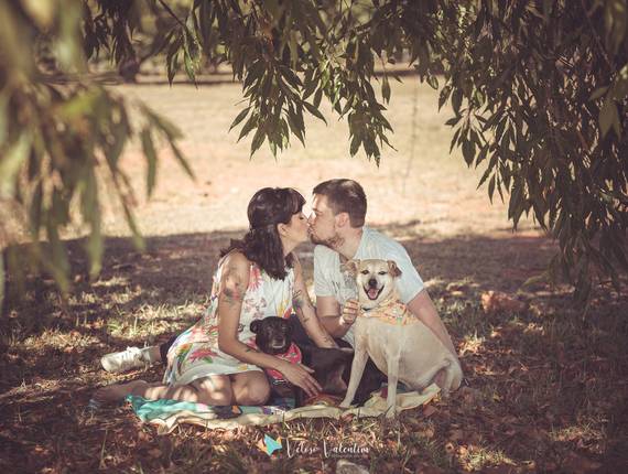 Casal de Ensaio pets em família