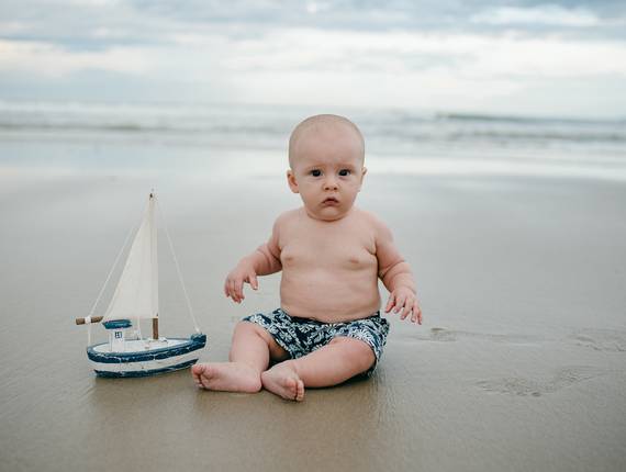 Infantil de João Lucas em um dia na praia