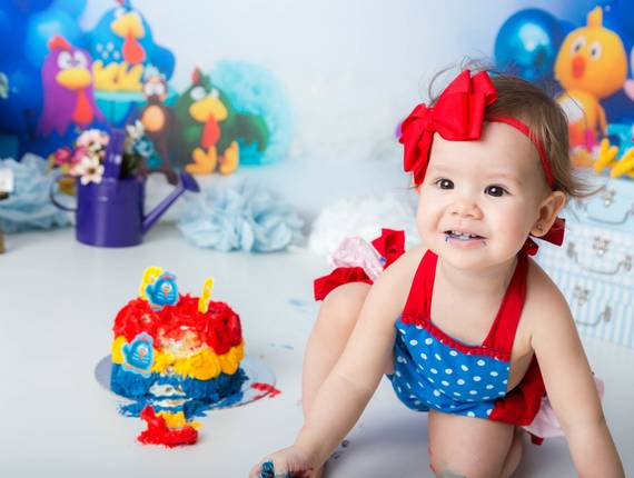 Smash The Cake - Menina de Smash The Cake da Leticia - 1 aninho
