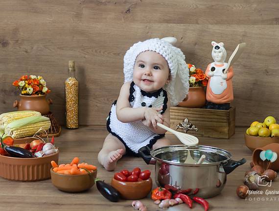 Acompanhamento do primeiro ano de Ensaio Acompanhamento bebê Clarice - 7º Mês