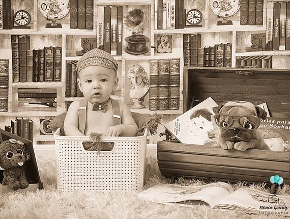 Acompanhamento do primeiro ano de Ensaio Acompanhamento Bebê Gustavo -  6º mês