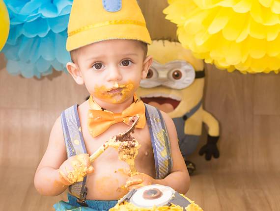 Acompanhamento do primeiro ano de Smash the cake do Miguel - 12º Mês