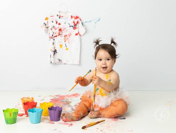 Smash the Cake de Carolina pintando o sete no 1° ano