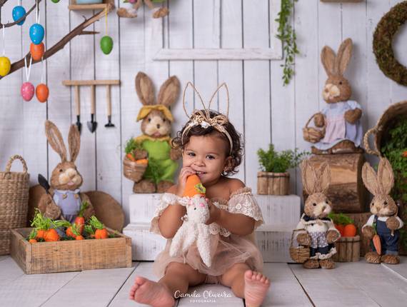 Sessão Infantil de Valentina - Ensaio de Páscoa