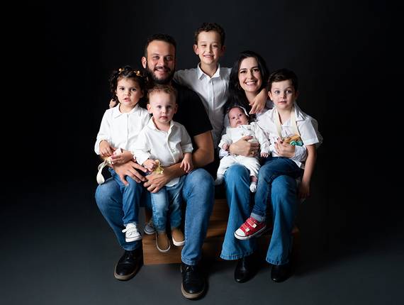 Família de Luíz + Suellen = Thomas, Thales, Aurora. Pedro e Daniel