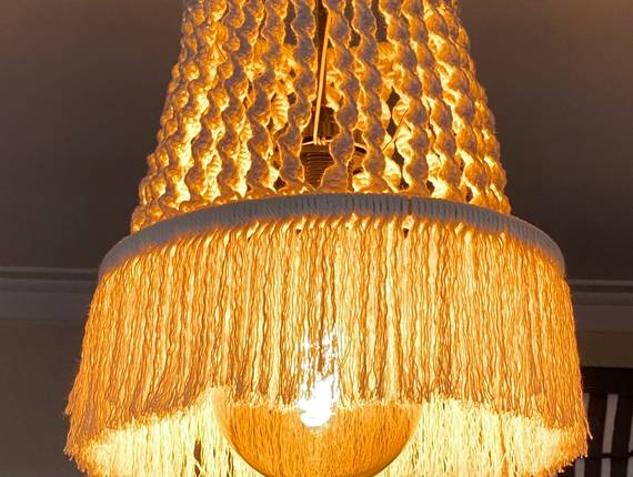 Macrame de Cúpula - Candeeiro