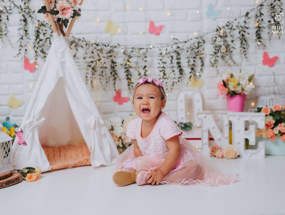 Cake smash de Helena - Cake smash jardim encantado