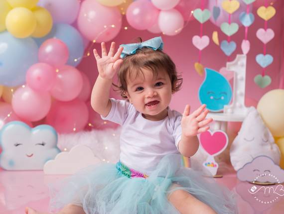 Ensaio Infantil de Manuela Smash the cake 1 aninho