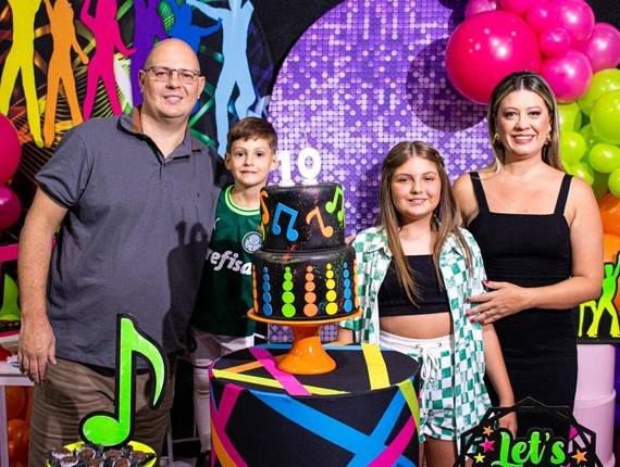 Festa infantil de Helena conta 10 e Otavio conta 6