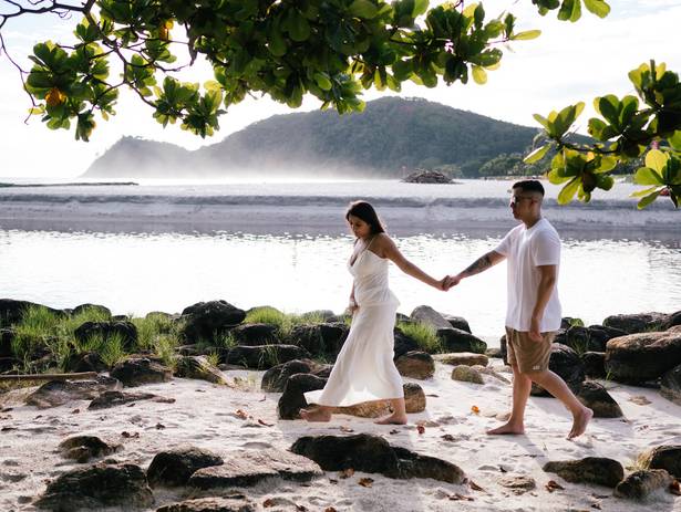 Pré Wedding de Pre Wedding em Cambury no Entardecer – Fotos Profissionais no Litoral Norte de SP