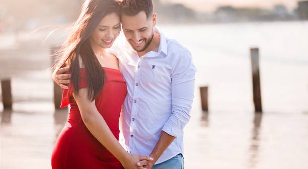 Ensaio de Casal de Ensaio na Praia - Amanda e Lucas