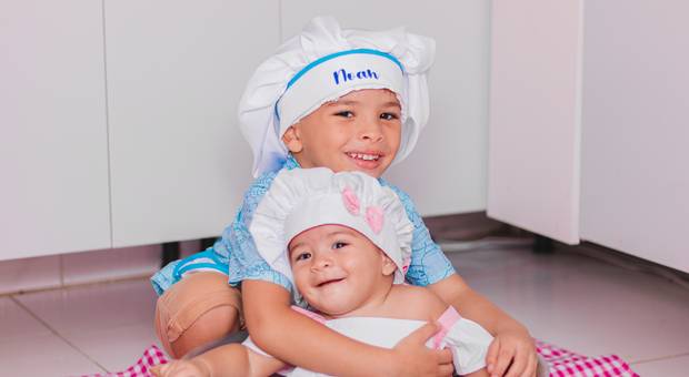 Ensaio Família de Mini Chefs Aimée e Noah