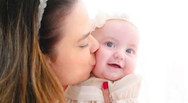 Acompanhamento mensal de bebês de Ensaio da Catarina de 5 meses