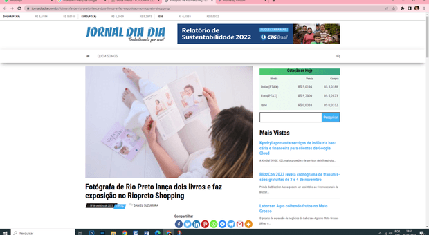 Meu trabalho na mídia de REPORTAGEM SOBRE MEUS LIVRO E EXPOSIÇÃO NO SITE DO JORNAL DIA A DIA DE RIO PRETO 