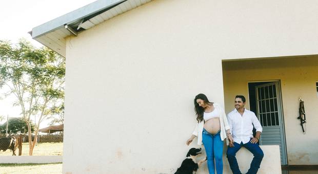 Gestantes de Rebecca e Tadeu a espera da Mariana.