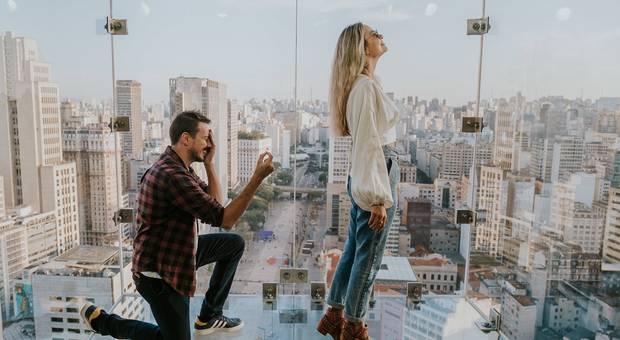 Sessão Pré-Wedding de Pedido de Casamento - Flávia e Rodrigo | Sampa Sky