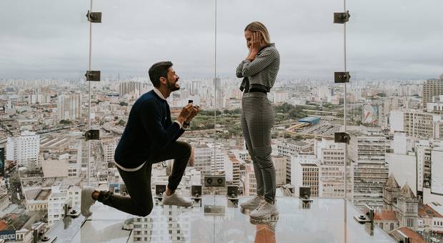 Noivado de Pedido de casamento Caroline e Filipe | Sampa Sky