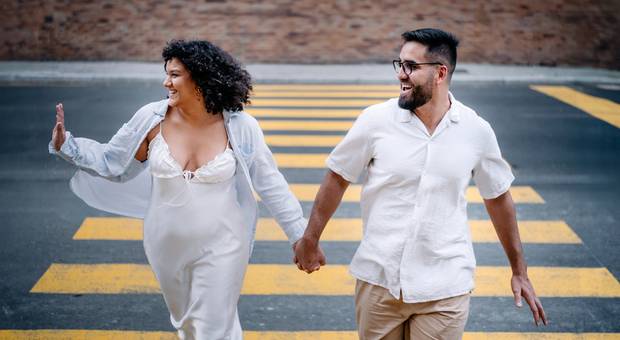 Namorados de Foggy Evening